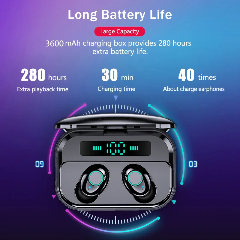 Наушники вкладыши TWS Bluetooth 5 0 наушники Беспроводной светодиодный Дисплей
