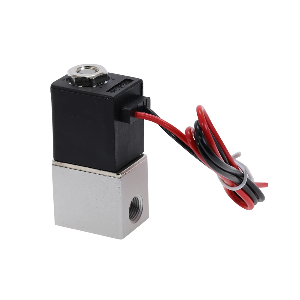 DC 12V электрический клапан 1/8 &quotЖенский поток 2 пути пневматический Алюминиевый
