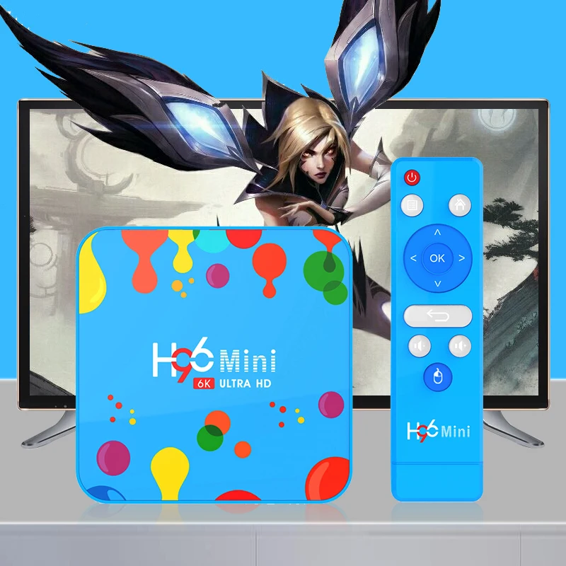 4 ГБ 128 H96 Мини Android 9 0 tv Box Allwinner H6 четырехъядерный 6K H.265 Wifi HD проигрыватель google Youtube