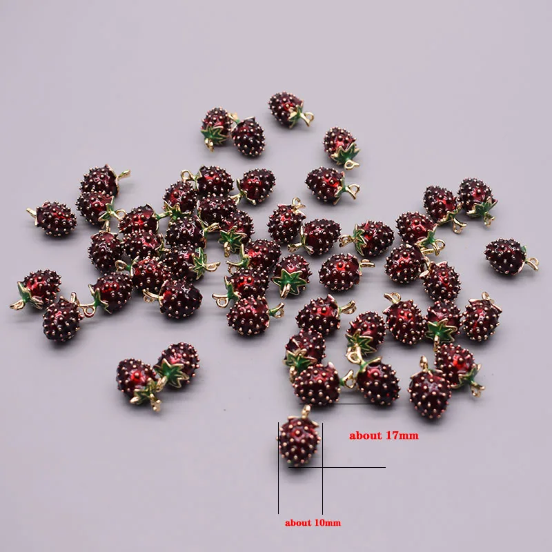 3D Metal Alloy Enamel Fruit shape Beads For Jewelry Making Necklace Earring Cute Fruit Cherry Strawberry Orange Peach Pendants