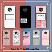social media seriously harms your mental health phone case for xiaomi redmi note8a 7 5 note8pro 8t 9pro tpu coque for note6pro