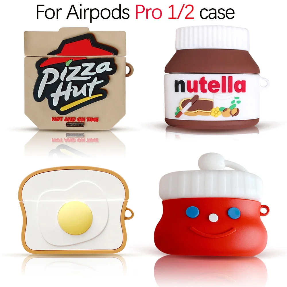 Мультяшный чехол для Airpods Pro 1/2 с изображением пищи пиццы шоколадного соуса кеток
