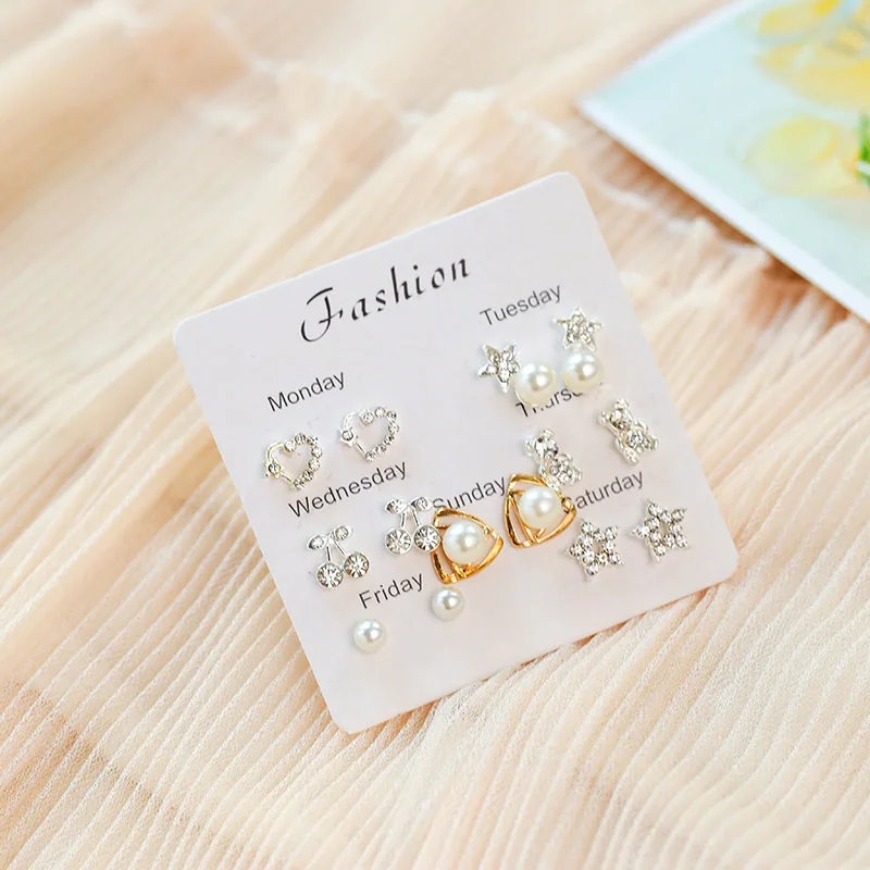 Серьги гвоздики для женщин в виде листа геометрической формы сердце фрукты