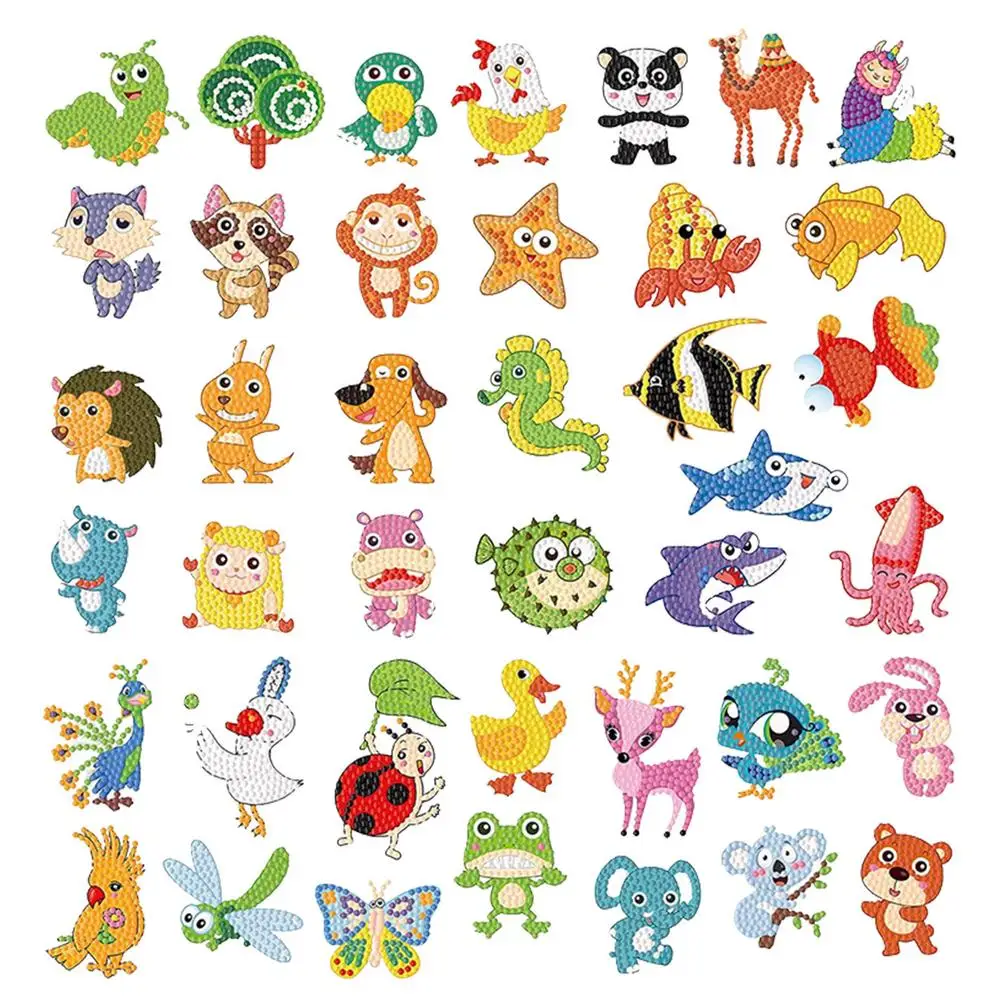 

5D Stickers 40Pcs Diamond Stickers Kits For Kids Easy To DIY Innovative Diamond Sticker Craft For Kids And Adult Beginners