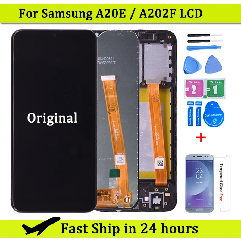 Original For Samsung Galaxy A20e LCD Display Touch Screen Digitizer Assembly A202 A202F Replace For SAMSUNG A20e LCD Screen