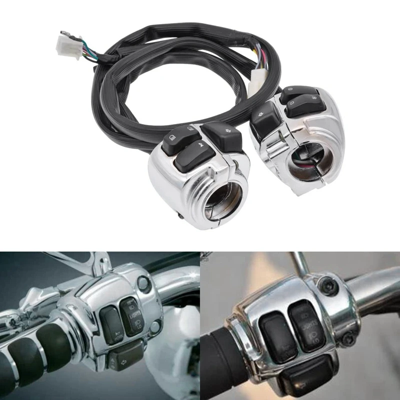 Топ! мотоцикл 1 дюйм 25 мм Серебряный Руль управления переключатель для 1996 2012 Softail