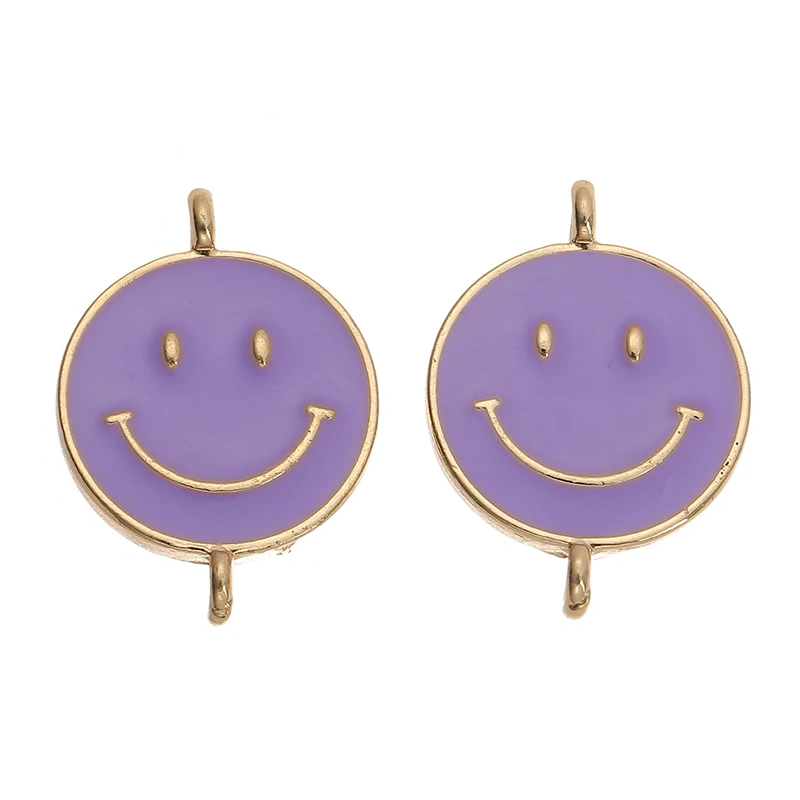 10 шт./упак. красочная эмаль милая улыбка лицо соединитель из сплава для женщин