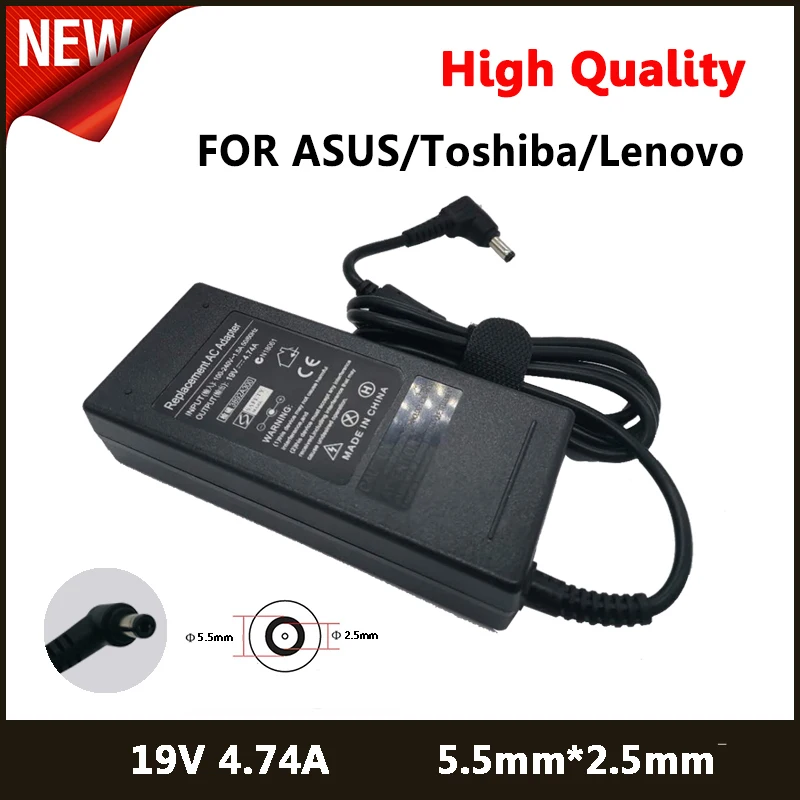 19V 4.74A 5 5*2 мм адаптер переменного тока для ноутбука Toshiba ASUS Lenovo X550C w519L PA3468E 1AC3 E1 531
