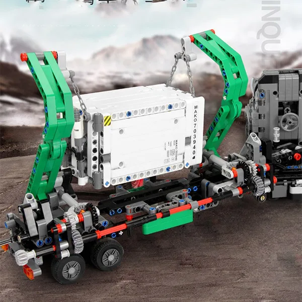 703940 техника серии транспортных средств грузовик MOC модель грузовика-контейнеровоза строительные блоки 1202 шт кирпичи игрушки подарок для детей