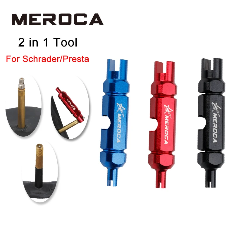 

MEROCA Bicycle Valve Wrench 2 in 1 Bike Tire Nozzle installation and removal tool for Schrader/Presta Bicycle Accessories