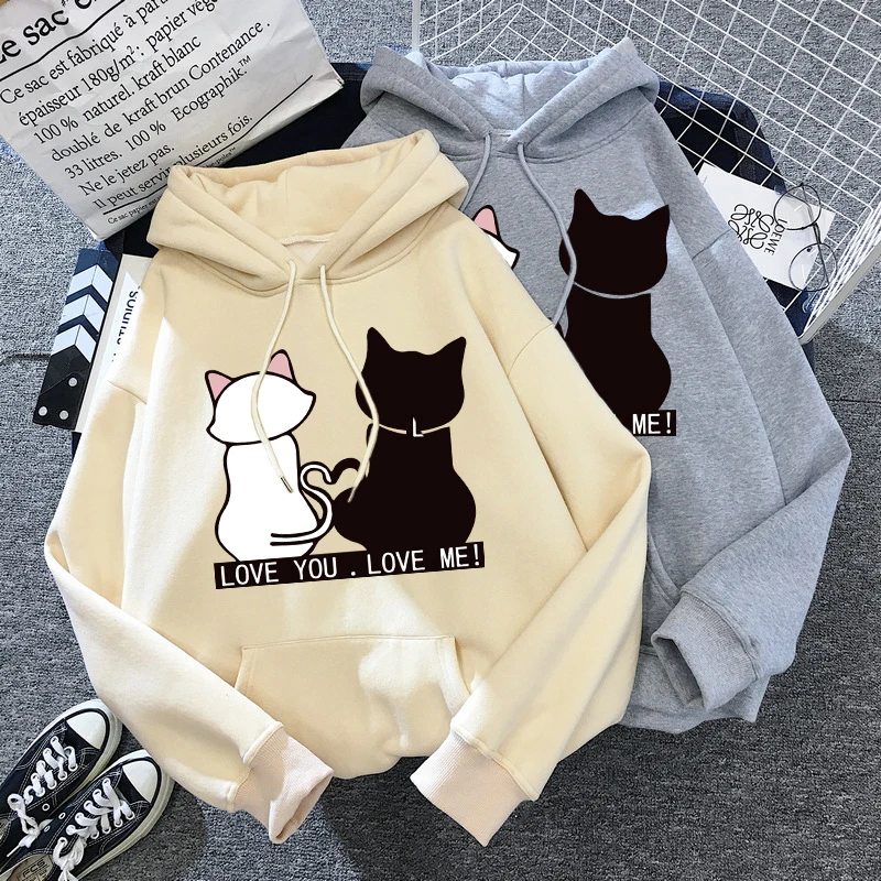 Hoodies oversized print Kangaroo Pocket Sweatshirts Hooded Harajuku Spring Casual Vintage Korean Pullovers Women sweetshirts