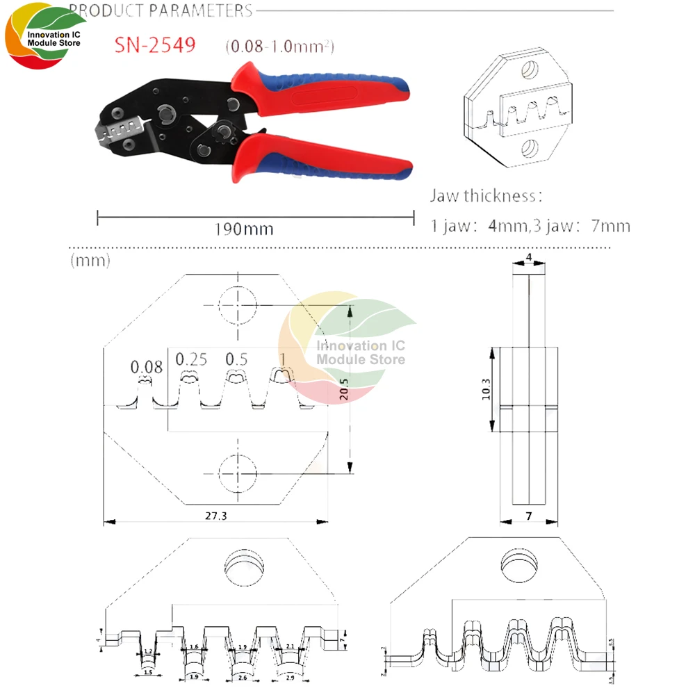 Ziqqucu SN-2549 8jaw Kit холоднопрессованные и энергосберегающие обжимные клещи