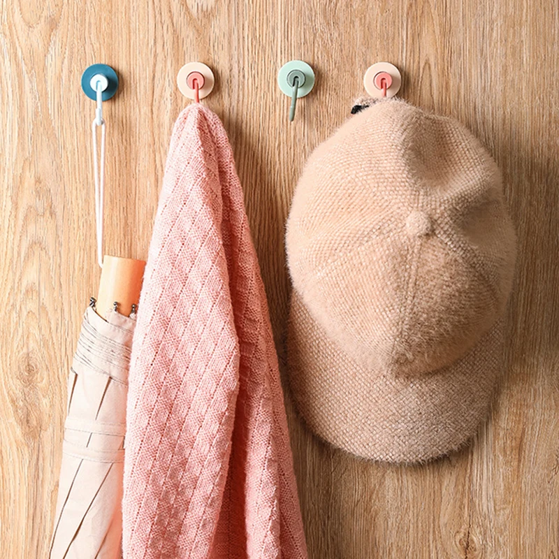 

10pcs Strong Seamless Hook Transparent Wall Hook Free Perforation Hanging Coat Hook Bathroom Kitchen Sticky Hook Multi-Purpose