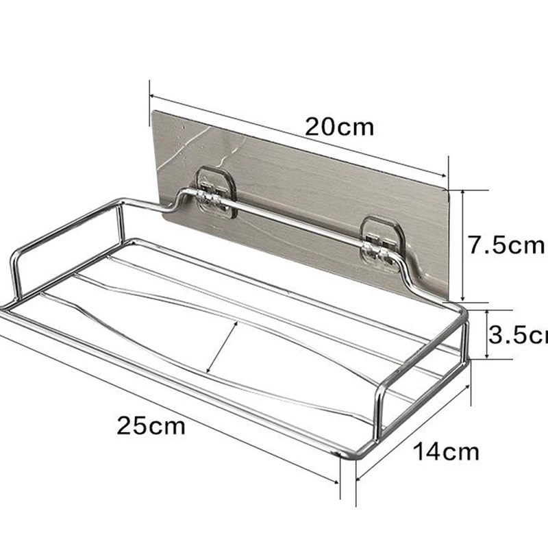 

Stainless Steel Hook Kitchen Bathroom Rack Waterproof Strong Sticky Hook Free Punching Wall-Mounted Rack