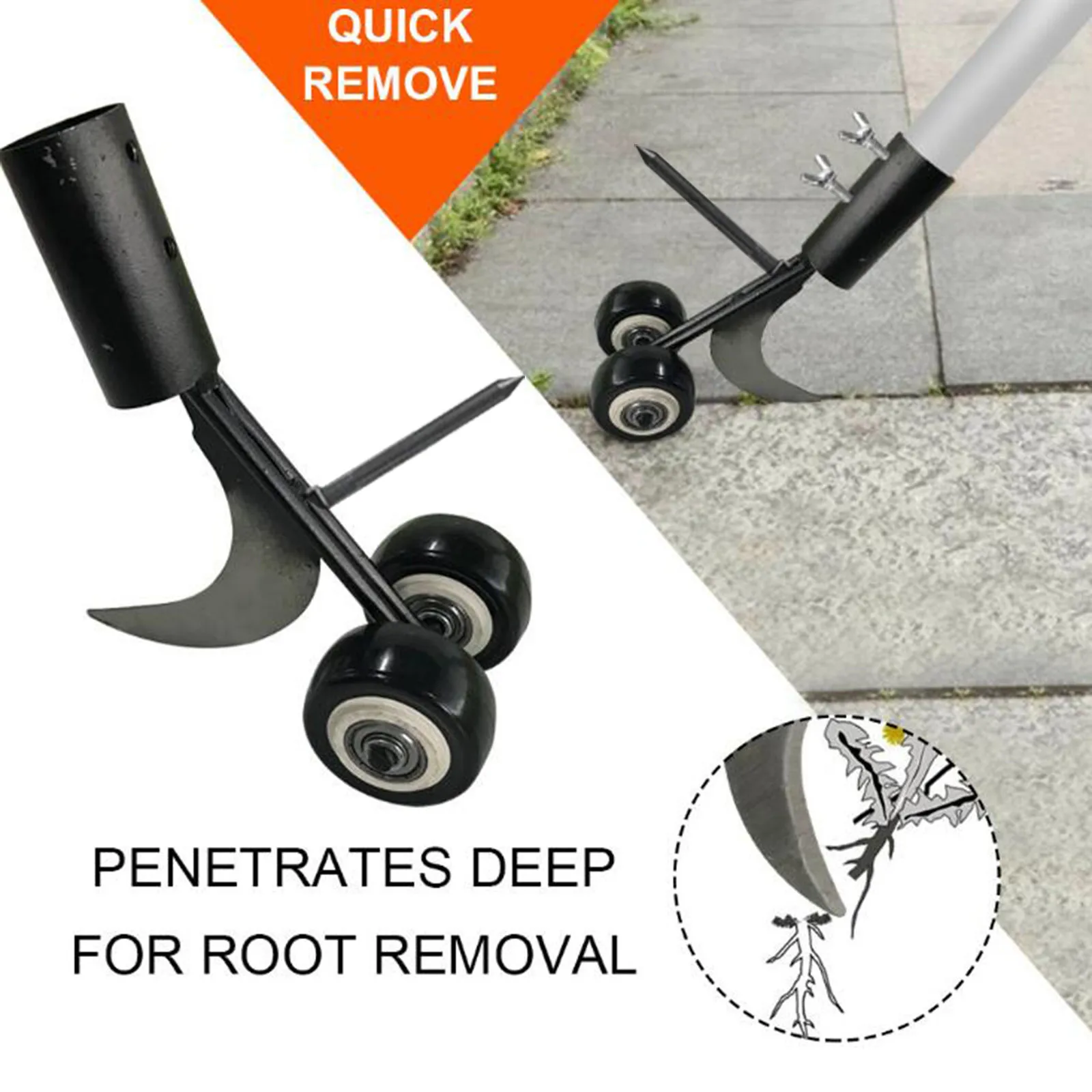 

Weeding Removal Adapter Snatcher Garden Roller Weeds Tool Crevice Cleaner Mower