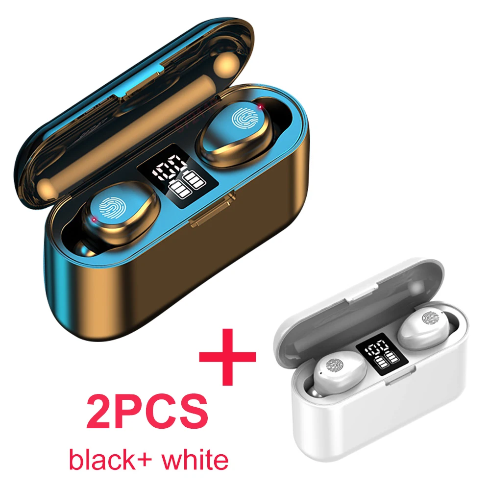 

F9 TWS Wireless Earphones Touch Control Bluetooth5.0 Headphone 2000mAh Power Bank 9D Stereo Sports Waterproof Earbuds Headset