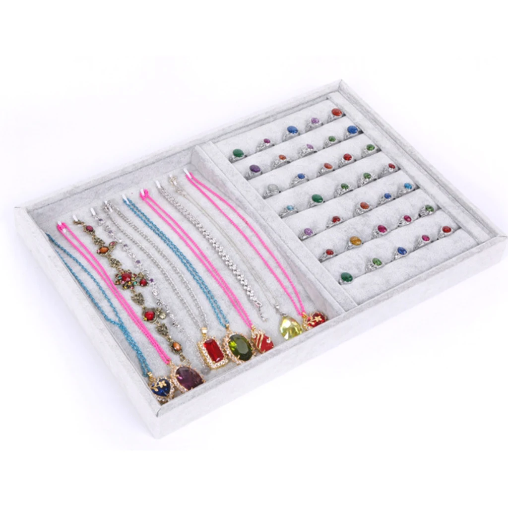 

Elegant Jewelry Display Tray Shop Display Necklace Ring Display with Hooks
