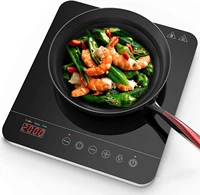 aobosi single stove induction hob cooker portable ceramic glass with digital display sensor touch button control timer 2000w