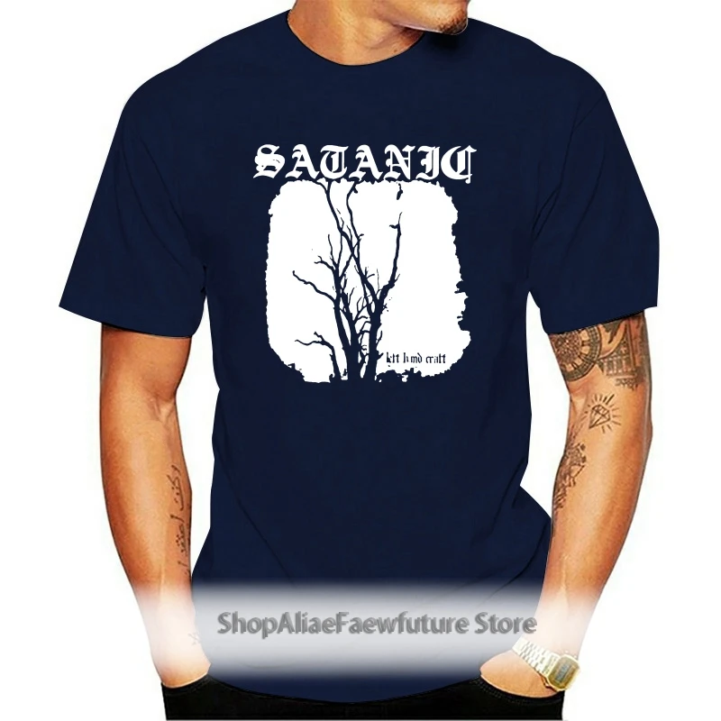 

Satanic Forest T Shirt - Baphomet Pentagram Satan 666 Metal Horror Left HandCool Casual Pride T Shirt Men Unisex