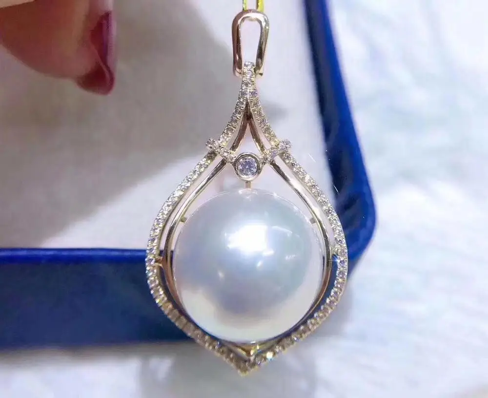 

Gorgeous 18K Yellow Gold Pendant Mountings Settings AU750 Jewelry Findings for Pearls Coral Agate Crystal Beads Stones