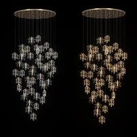 led golden maple leaves designer hanging lamps chandelier lighting lustre suspension luminaire lampen for staircase