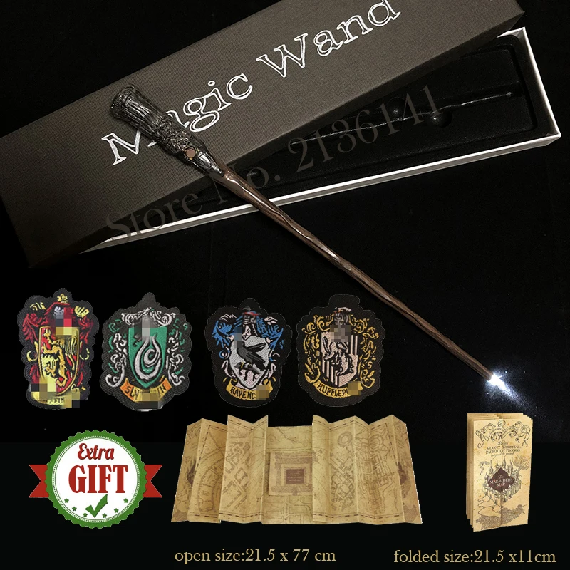 Светящаяся светильник шебная палочка Voldemort Hermione Draco Wands карта горшка мародера и 4