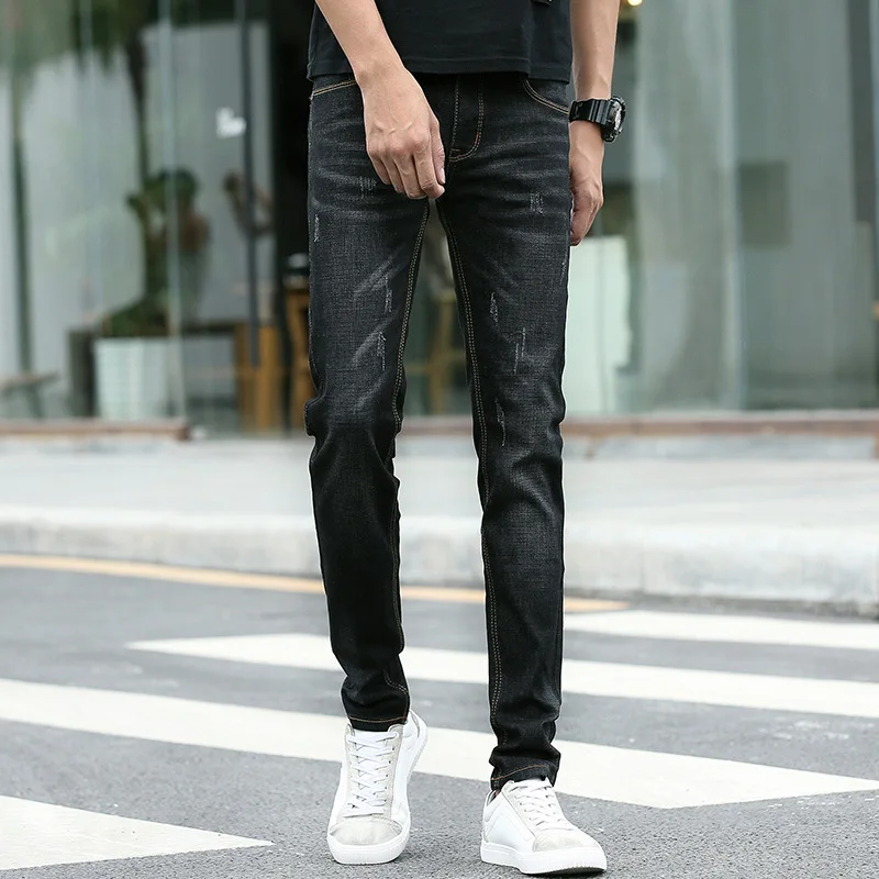2019 Модные мужские классические джинсы на весну и осень джинсовые штаны джинсовый