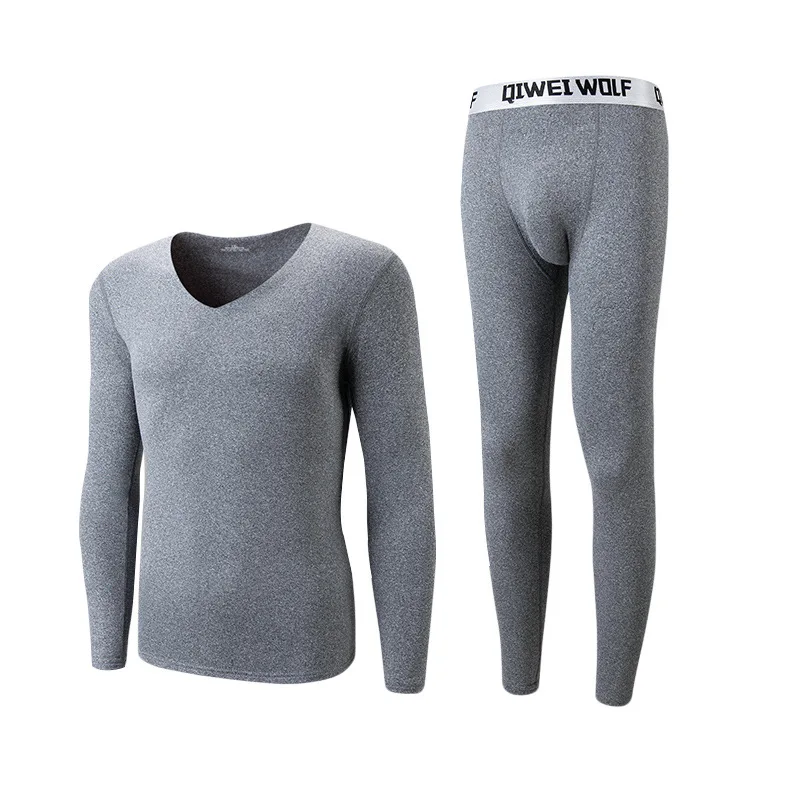 Комплект мужского термобелья без следов осенняя одежда кальсоны с V-образным