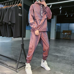 2 шт.комплект, мужская куртка с капюшоном и брюки