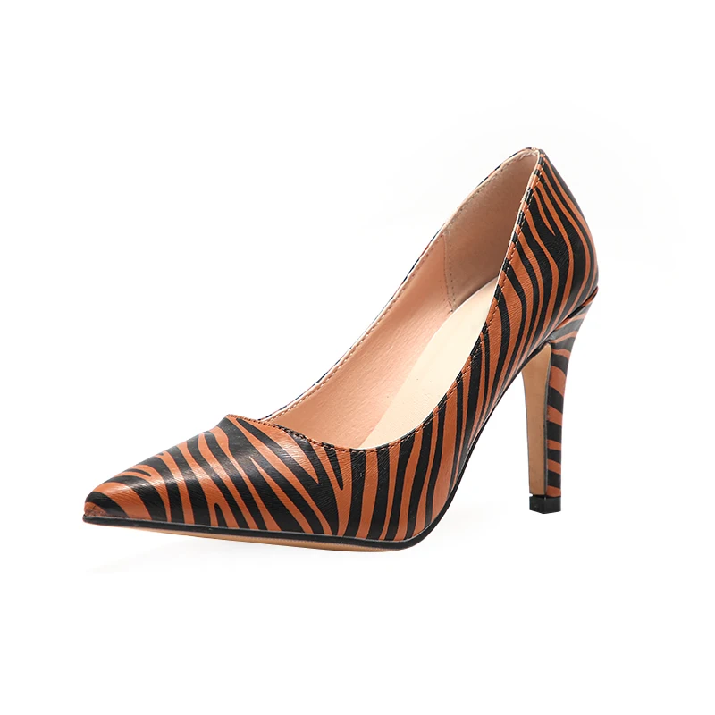 

Women's Shoes Zebra Printed Women Pointed Toe Extremely High Heels Sexy Ladies Shoes Pumps Wedding Party Shoes Big Size 35-43