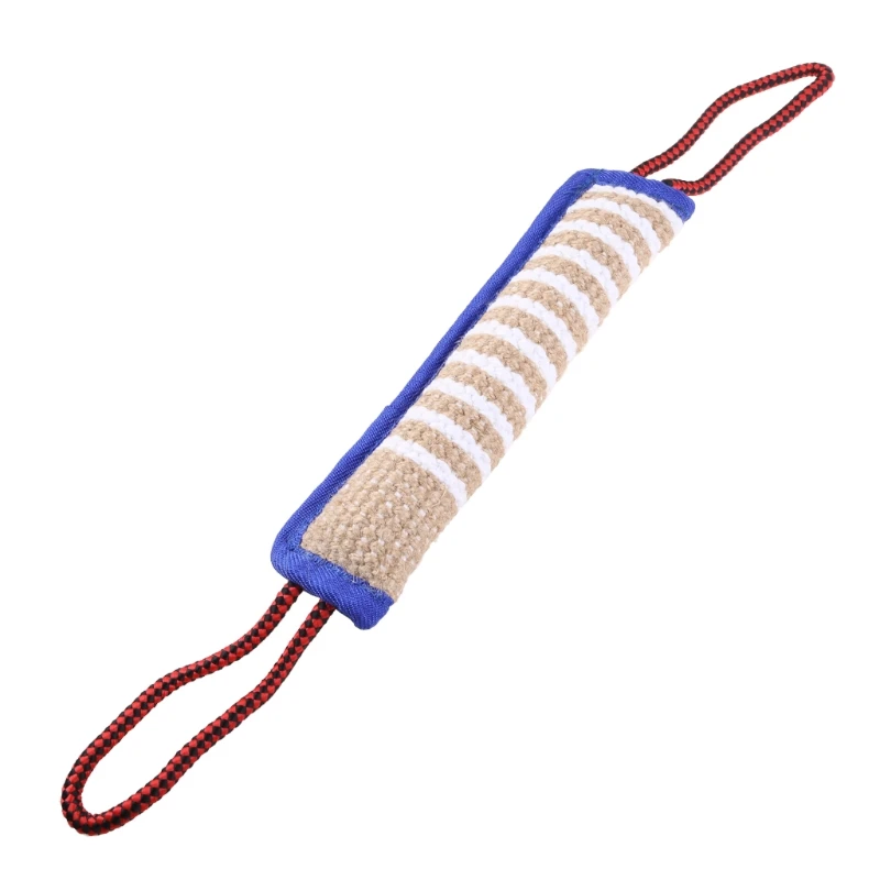 

Durable Dog Bite Tug Toy with 2 Strong Handles Interactive Linen Dog Tear Bite Pillow Puppy Training Play Game Toy