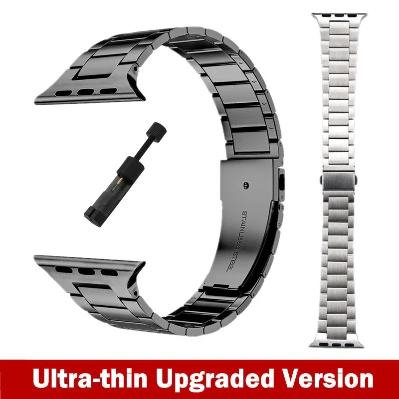 

For Apple Watch SE 7 6 5 4 3 2 Ultra-thin stainless steel strap 45mm 38mm 42mm 40mm 44mm 41mm metal strap iWatch series bracelet