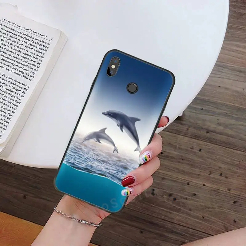 

Cartoon dolphin cute animal Phone Case For Xiaomi Redmi note 7 8 9 t max3 s 10 pro lite Luxury brand shell funda coque