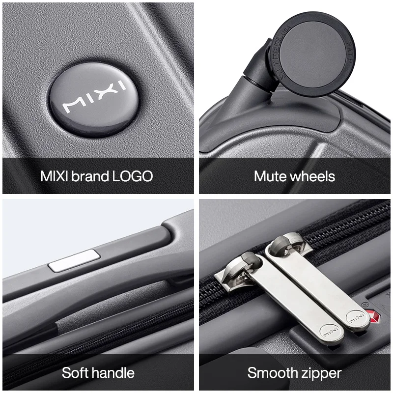 

Mixi Patent Design Carry On Suitcase Short Trip Travel Luggage Trolley Case Cabin 100% PC Material 16 18 Inch