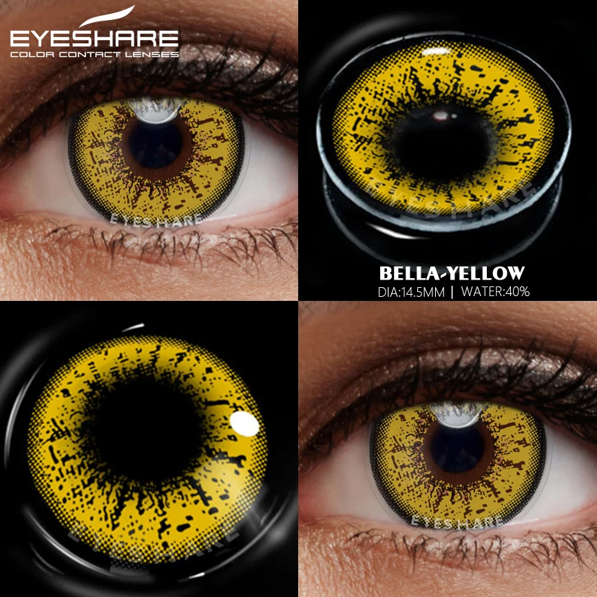 EYESHARE Color Lens Bella Cosplay Contact Lenses Yearly Use Rendering for Eyes Halloween Contacts | Красота и здоровье