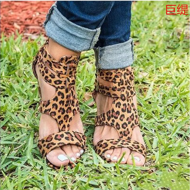 

2020 Summer New Large Size Slanted Heel Women's Sandals High Heel Sexy Leather Shoes luxury shoes women designers