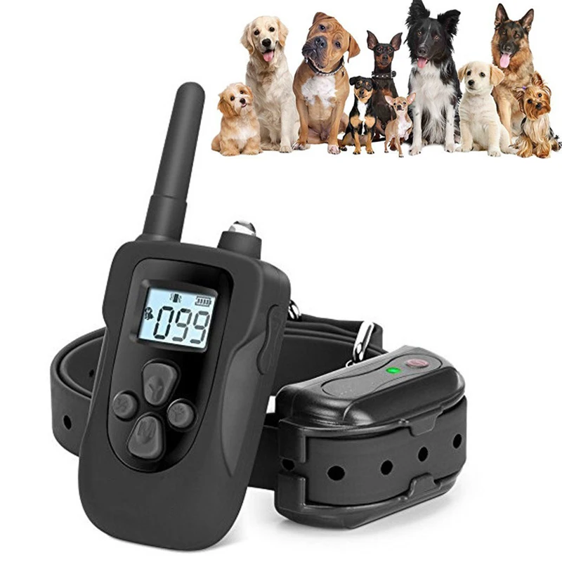 

Новые 350 м дистанционные перезаряжаемые электронные для собак тренировочный Воротник с ЖК-дисплеем для электрообледенения Шок Ошейник для ...