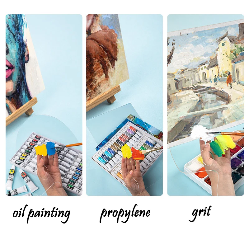 Акриловая художественная краска палитра прозрачная овальная антипригарная