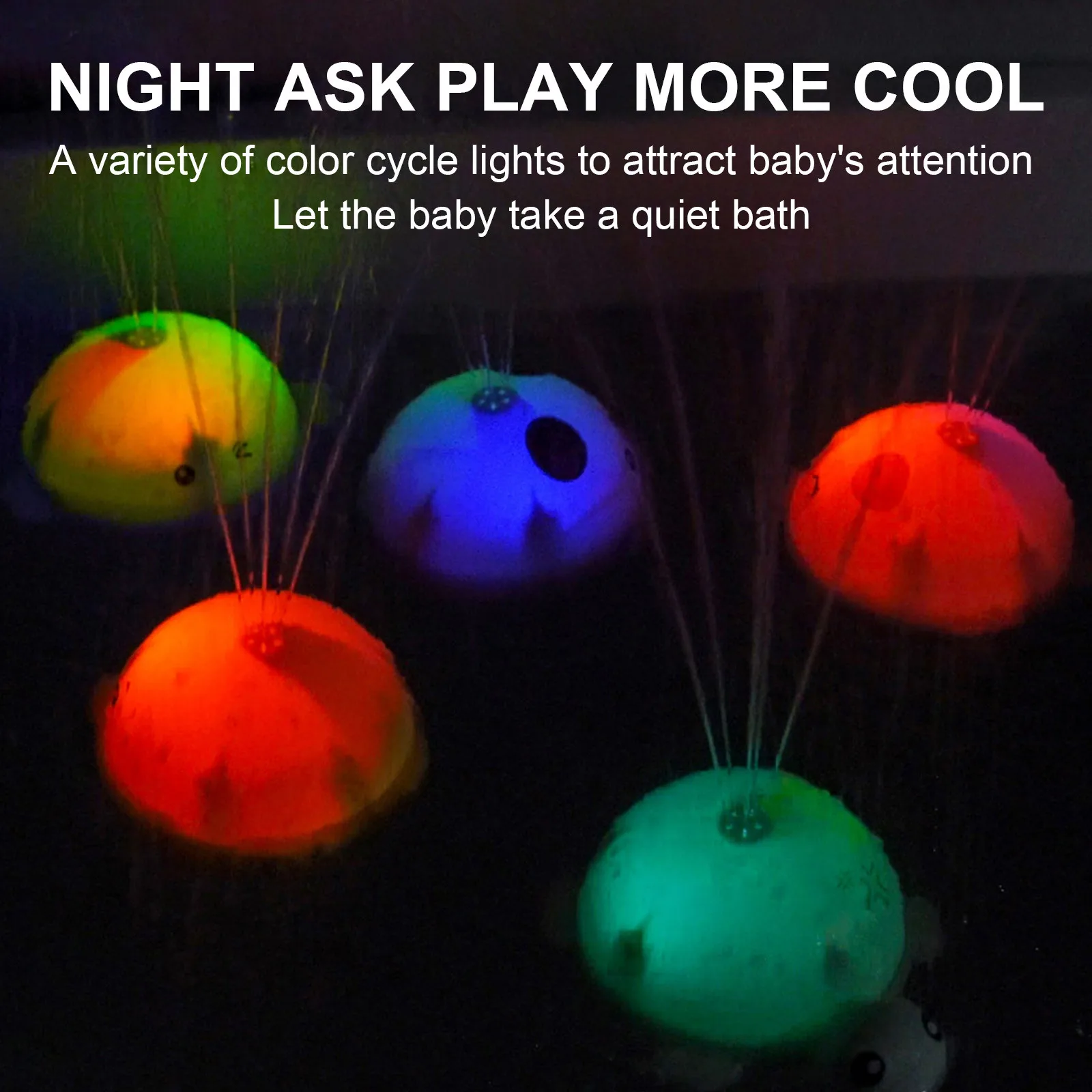 

Children's Play Water Games Toy Cute Animal Toy Spray Water Light Up Colorful Little Baby Bath Swim Idea Gift Puzzle Bathing Toy