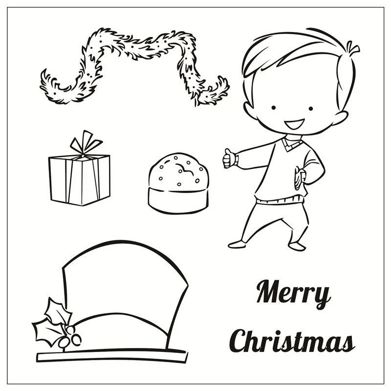 

Счастливого Рождества прозрачный силиконовый штамп/печать для DIY скрапбукинга/фотоальбома декоративные прозрачные штампы