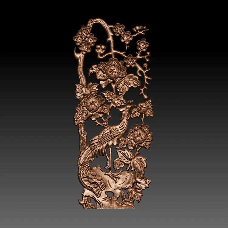 Декоративный Павлин Резьба Цветок 3D модель рельеф STL для ЧПУ Маршрутизатор и