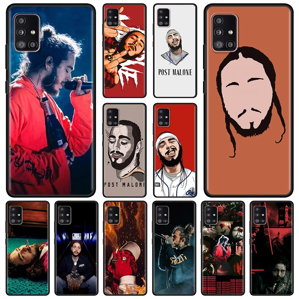 

Phone Case For Samsung Galaxy A71 A51 A41 A31 A21s A52s A03s A72 A52 A32 A12 A02 Silicone Cover Black Fundas Raper malone