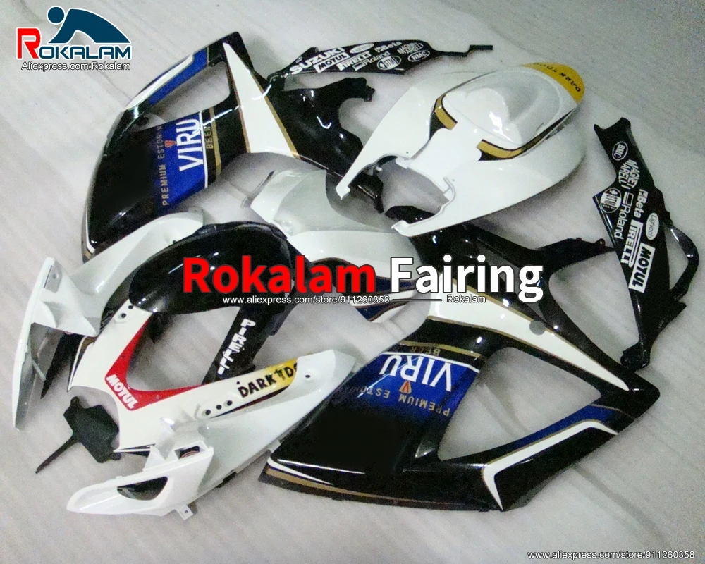 

Body Kit For Suzuki K6 GSXR600 GSXR750 2006 2006 GSX-R600 GSX-R750 06 07 White Black Motorbike Fairing Kits (Injection Molding)