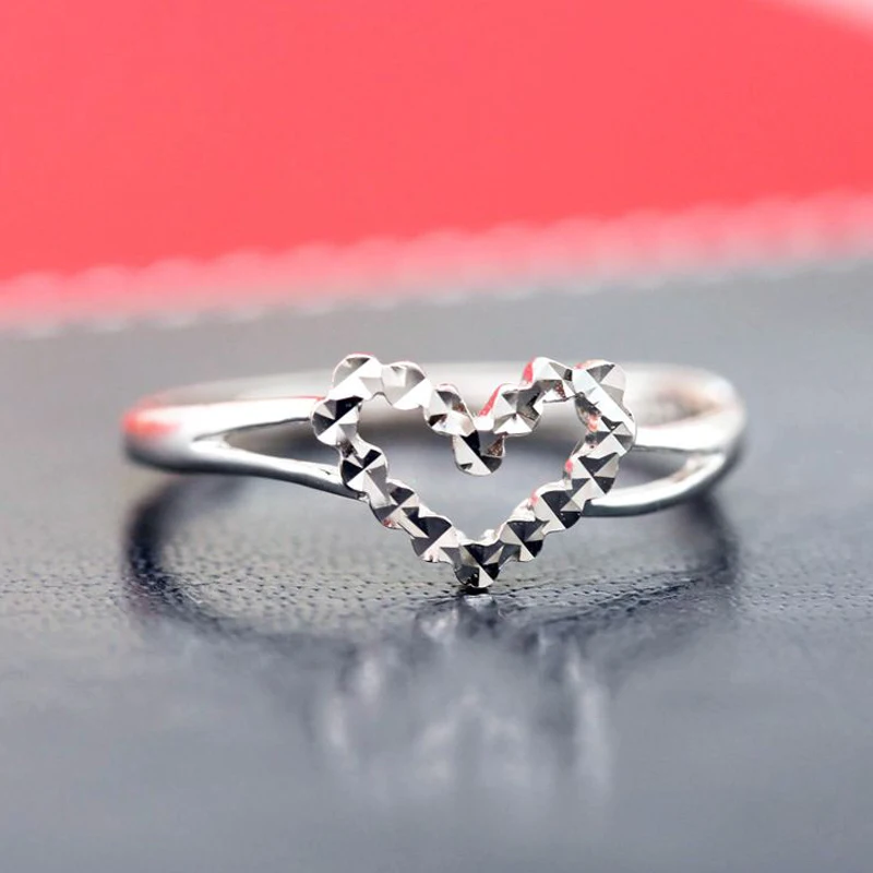 Горячая романтическая настоящая платина PT950 сердце алмаз резные вечность любовь
