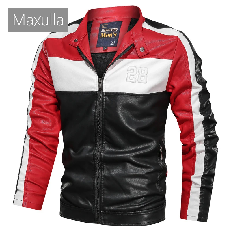 Осенние мужские кожаные куртки Maxulla повседневная мужская верхняя одежда