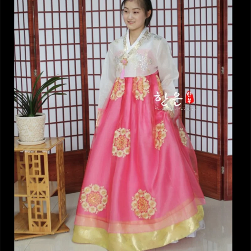 

Womens/Girl/Child Korean Hanbok Dress Costume Ethnic Dance Traditional Long Sleeve Cosplay Tailor-made Free Shipping