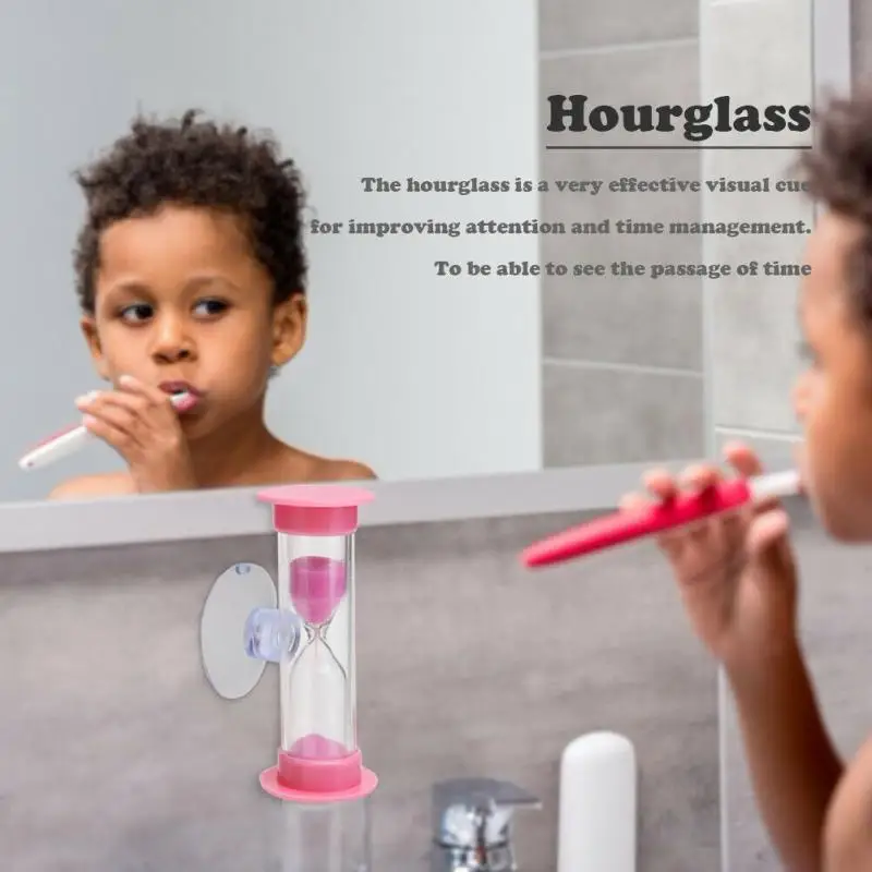

2/3mins Clocks Mini Hourglass Children Sand Teeth Brushing Timer With Suction Cup Lead-free Creative Small Gifts Home Decor
