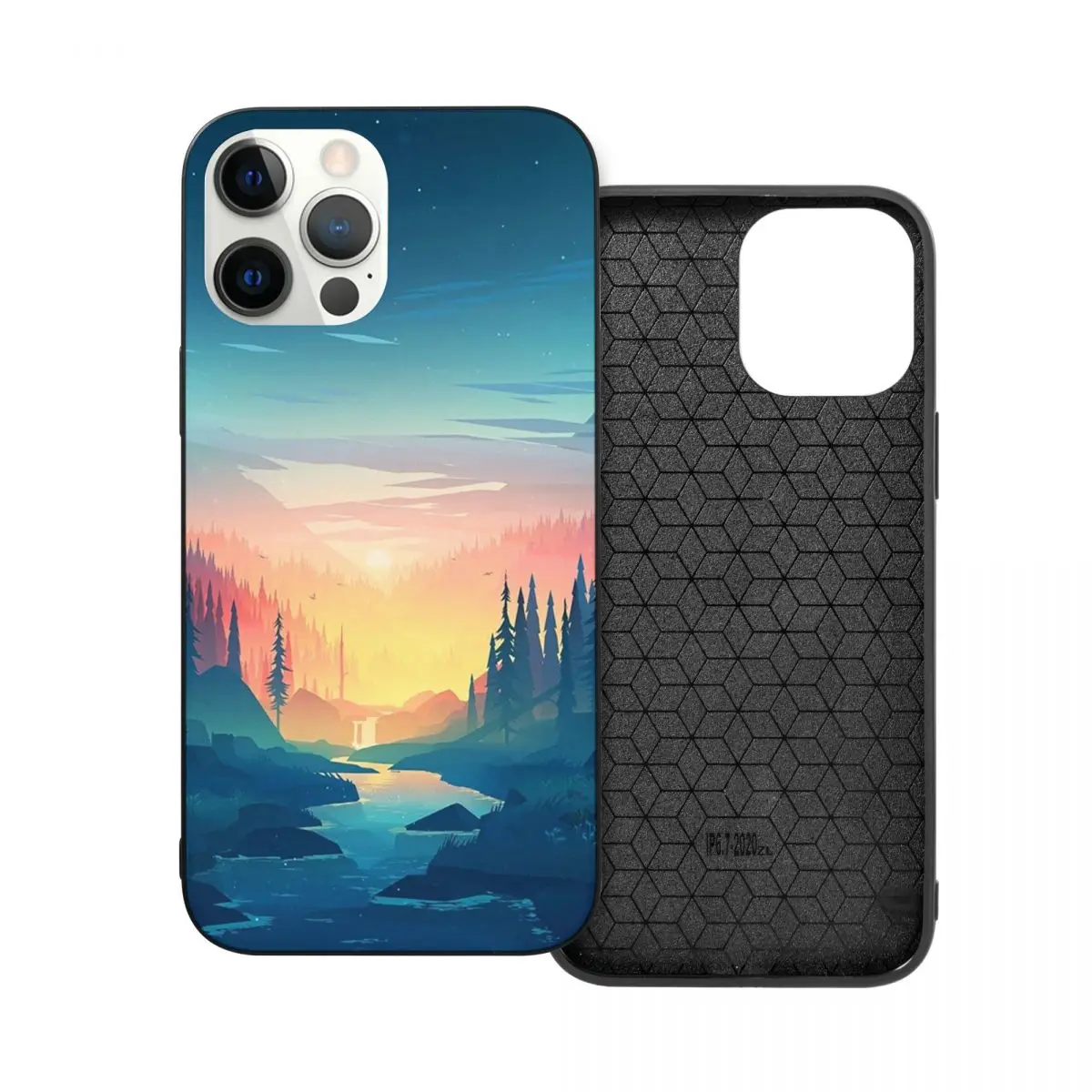 

Wilderness PC Glass TPU Phone Bumper for iPhone 13 12 11 Xs Xr X Pro Max Mini 7 8 Se2 Plus 6 6S