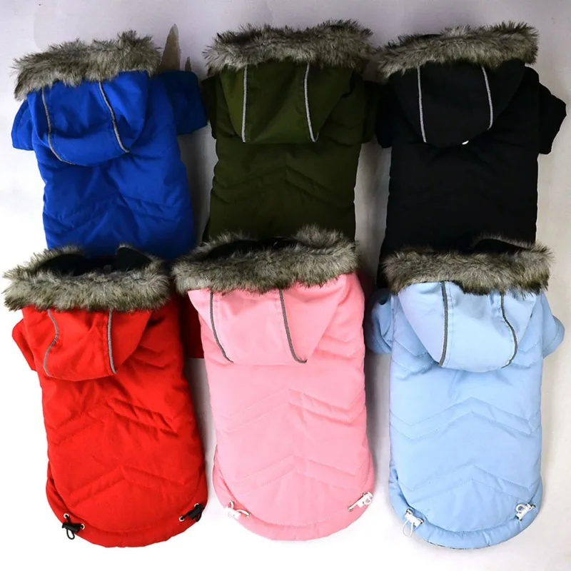 

Waterproof Pet Coat Fleece Dog Hoodie Winter Dog Clothes For Small Dogs Super Warm Puppy Fleece Lined Jacket Pet Apparels