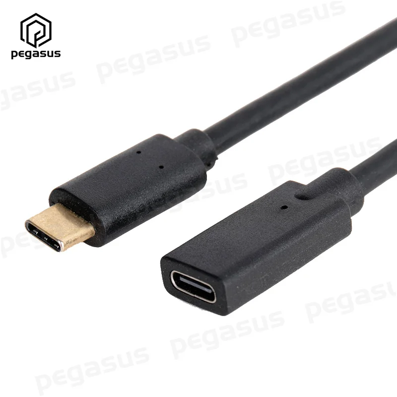 Позолоченный 3 А 10 Гбит/с USB 1 Type-C штекер-гнездо зарядный кабель для мобильного